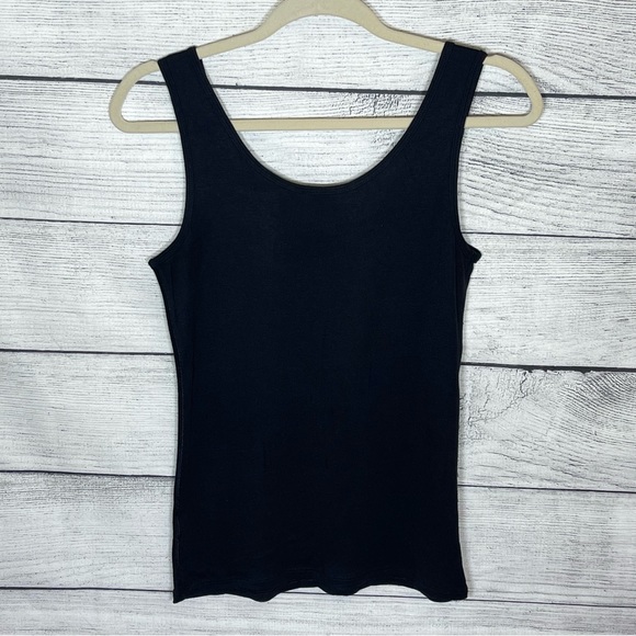 Gap Black Beaded Scoopneck Tank Top Sz M - Picture 2 of 6
